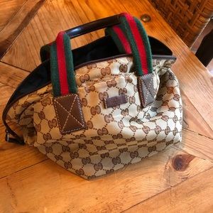 Gucci monogram zippered tote